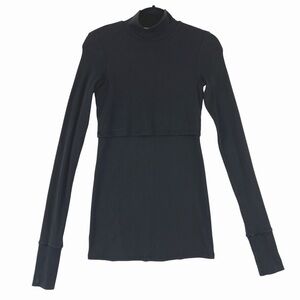 Prairie Underground Black Ribbed Knit Dress S Utilitarian Elthical Goth Grunge